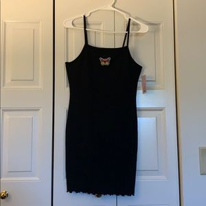 Black Mini Dress W/ Butterfly Decal